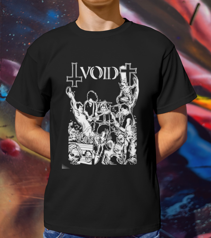 Void Time To Die Band Artwork With Crosses And Skeletons T-Shirt