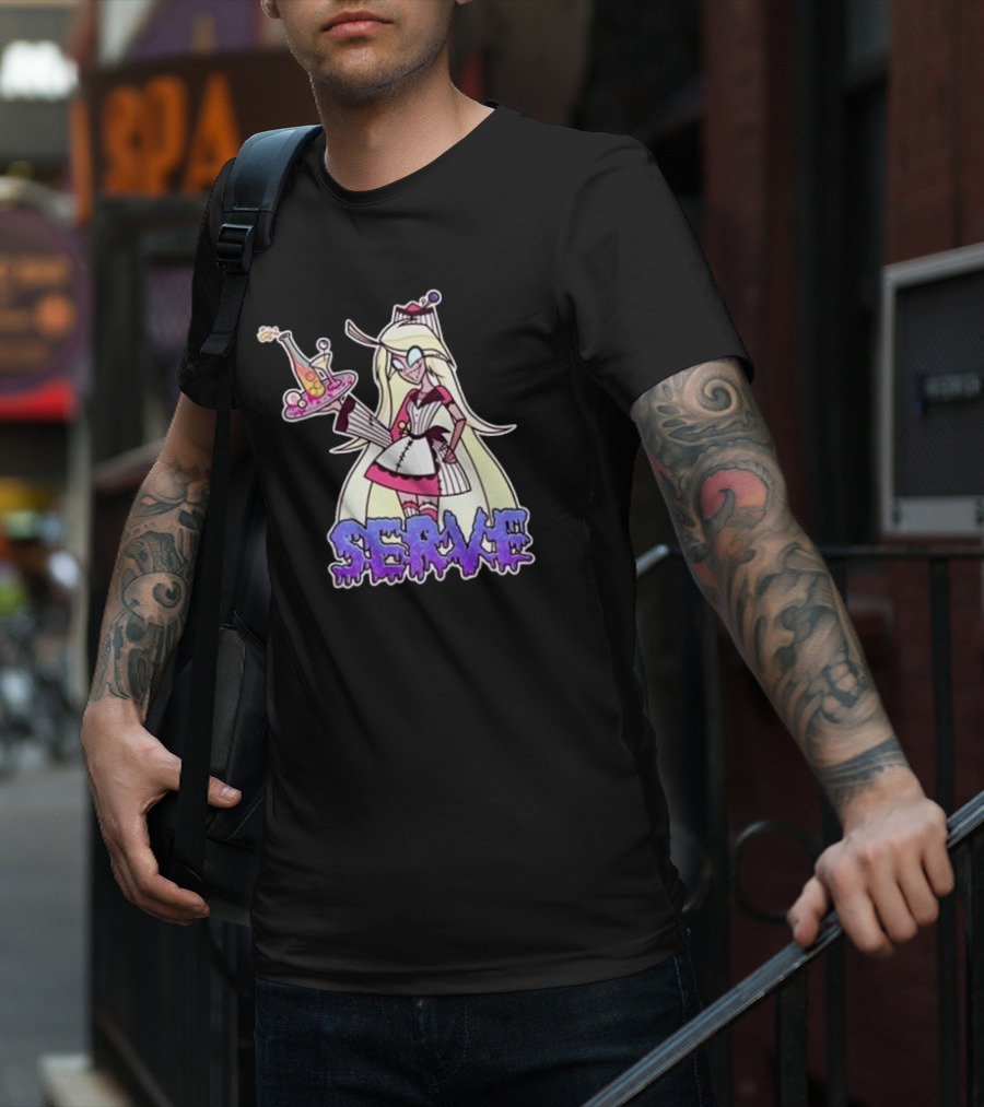 Weeby Newz Serve Demon Weeby Anime Character With Potion Tray T-Shirt