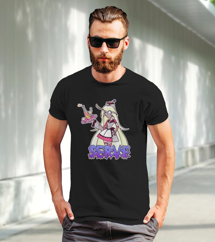 Weeby Newz Serve Demon Weeby Anime Character With Potion Tray T-Shirt