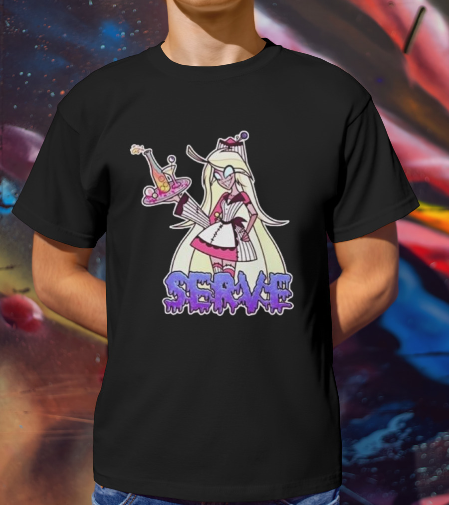 Weeby Newz Serve Demon Weeby Anime Character With Potion Tray T-Shirt