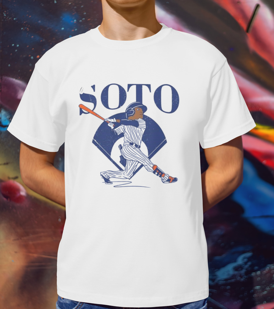 Soto Baseball Caricature Queens Diamond T-Shirt