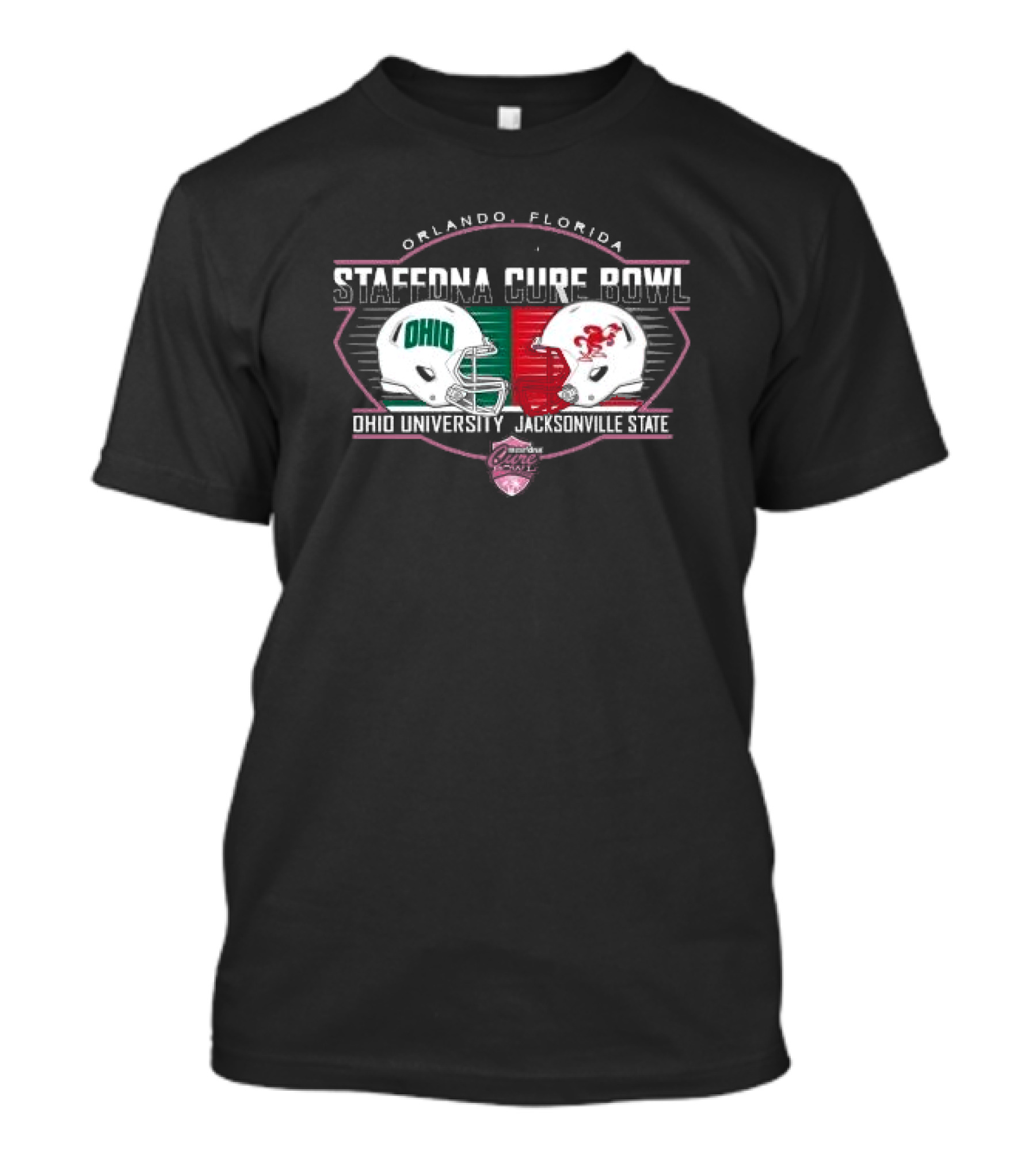 Orlando Florida Ohio University Jacksonville State StaffDNA Cure Bowl T-Shirt