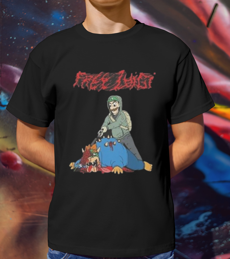 Free Luigi Mangione Sanguisugabogg Controversy Mario T-Shirt