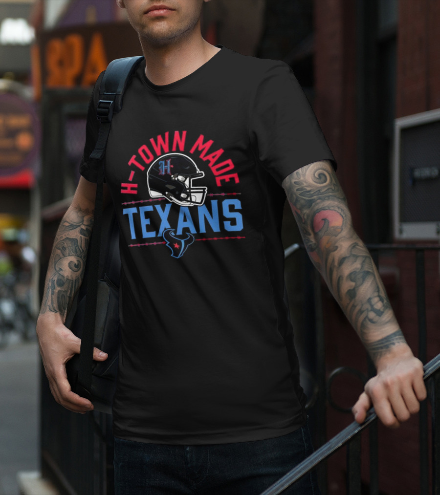 H-Town Made Texans Football Helmet T-Shirt