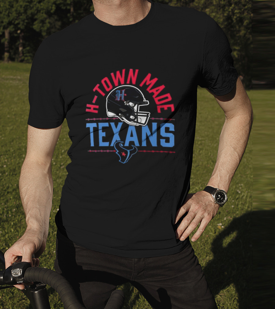 H-Town Made Texans Football Helmet T-Shirt