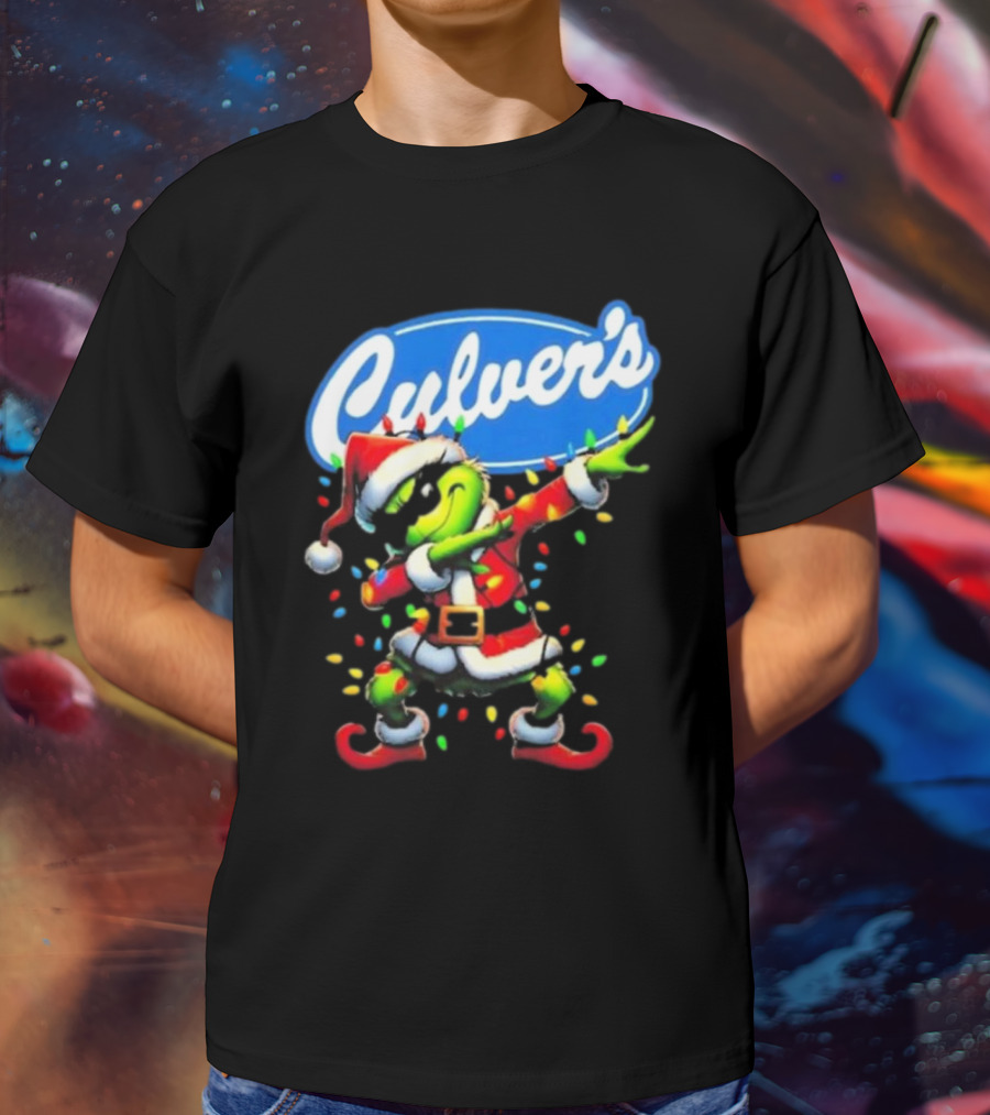 Culver's Santa Grinch Dabbing Christmas T-Shirt