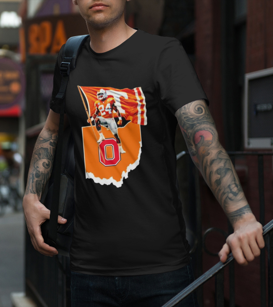 Jordan Matthews Tennessee Volunteers Flag Over Ohio State Outline T-Shirt