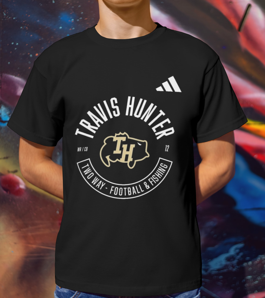 Travis Hunter WR/CB 12 TH Two Way Football And Fishing T-Shirt