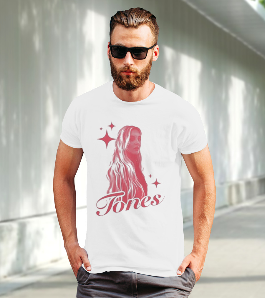 Onrepeat Tones Ecru Kids Tones Red Star Accents T-Shirt