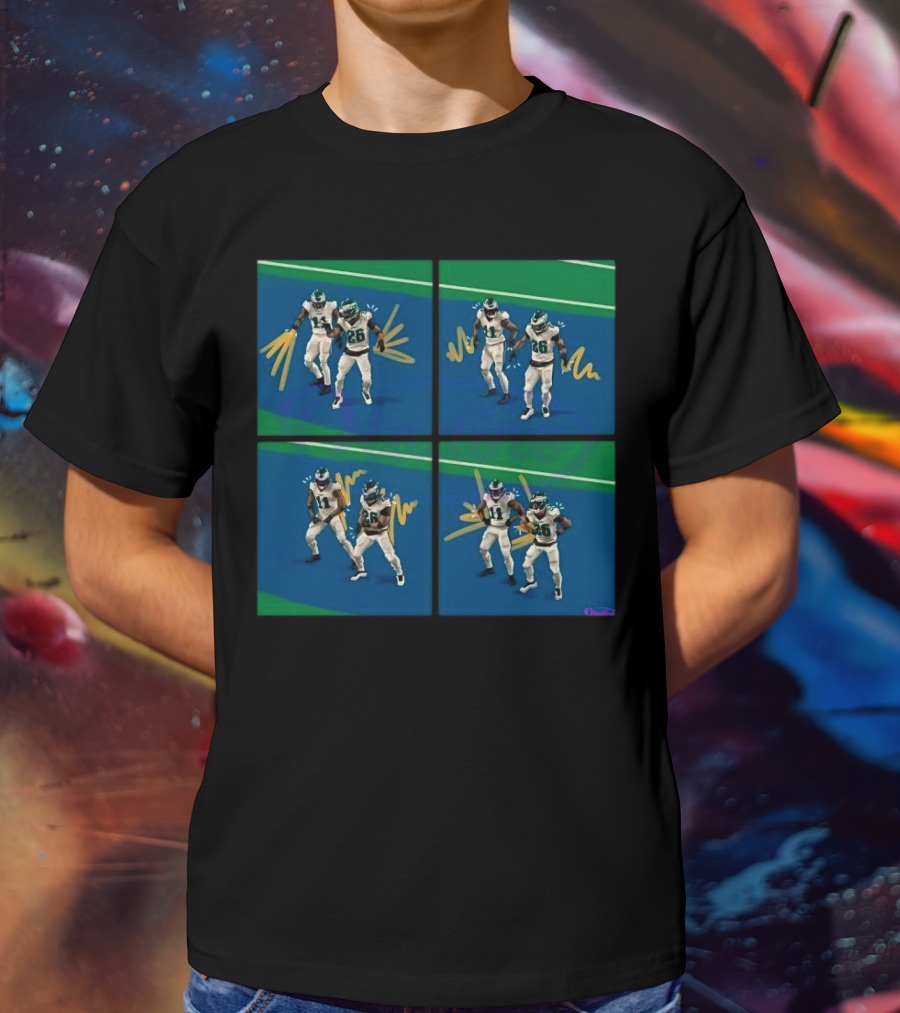Aj Brown Saquon Barkley Dance Celebration Football Animation T-Shirt