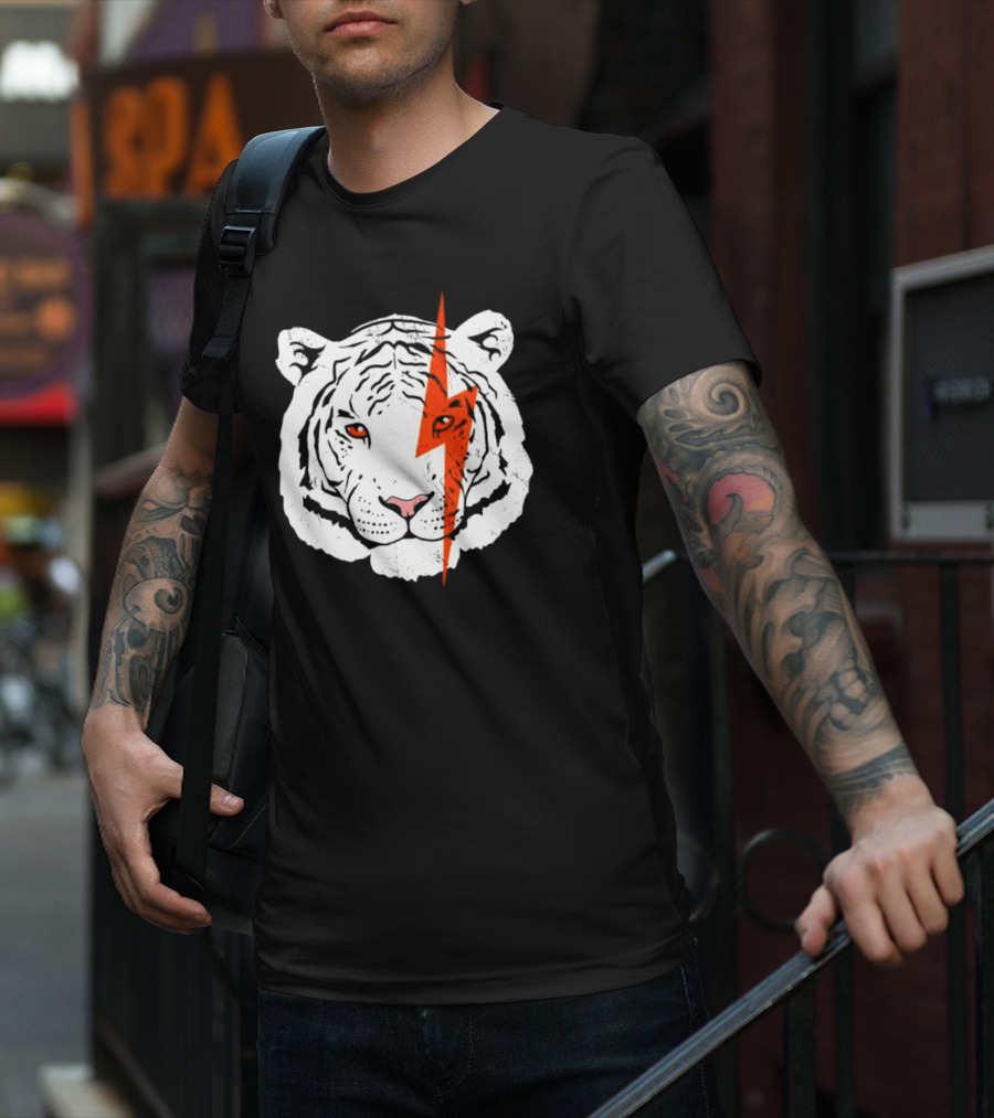 Cincinnati Bengals Lightning Tiger Logo T-Shirt