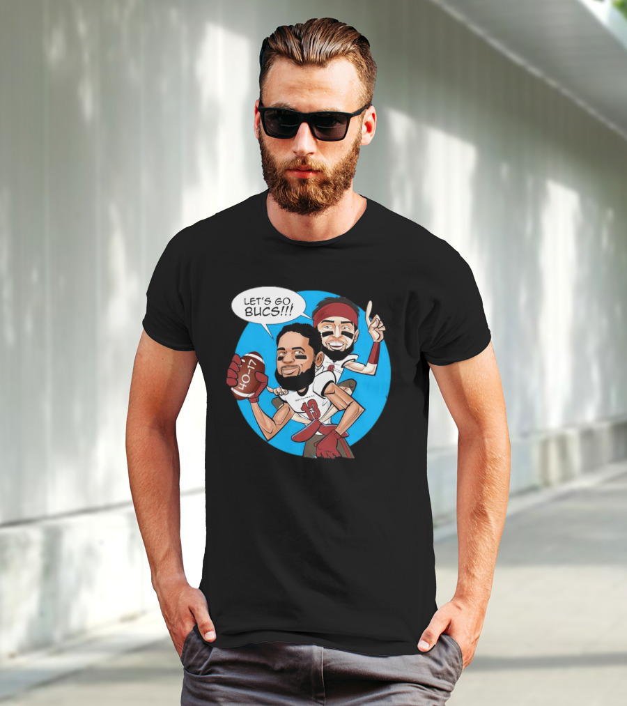 Tampa Bay Buccaneers Mike Evans Baker Mayfield Let's Go Bucs 40-17 Cartoon T-Shirt