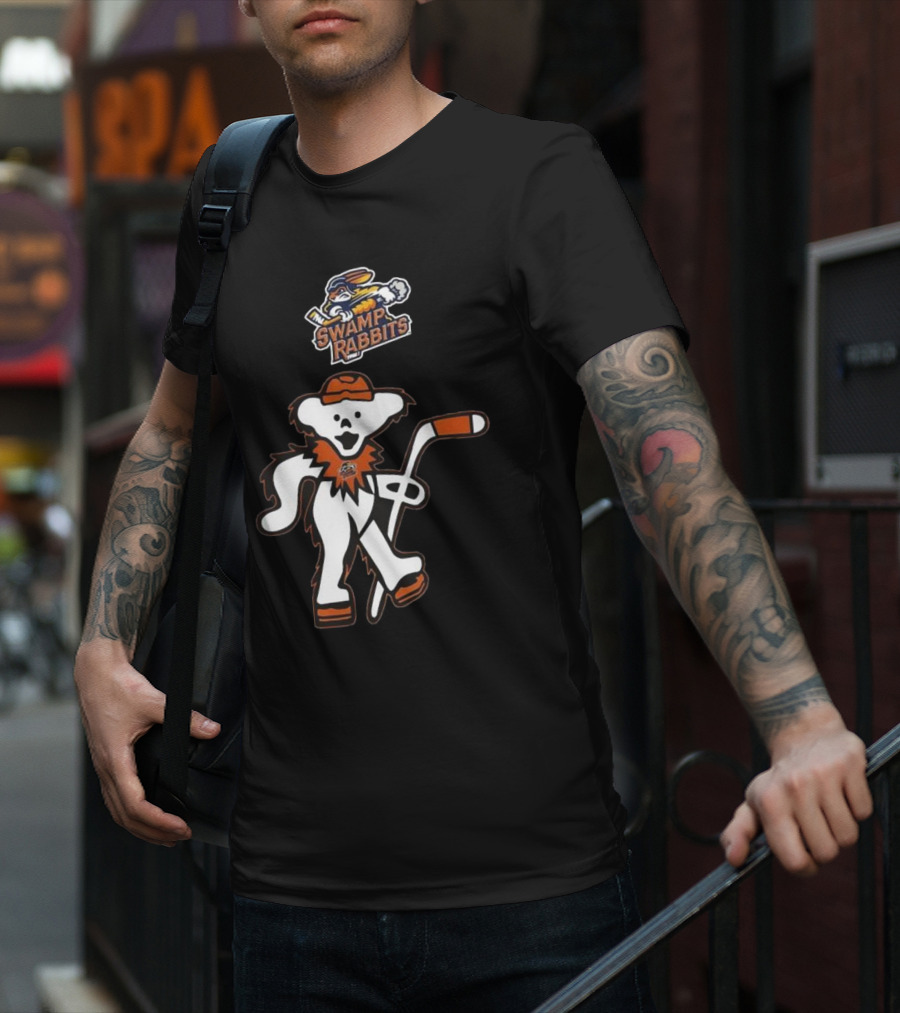 Swamp Rabbits Hockey Dancing Bear Logo Crossover Night For Fans T-Shirt