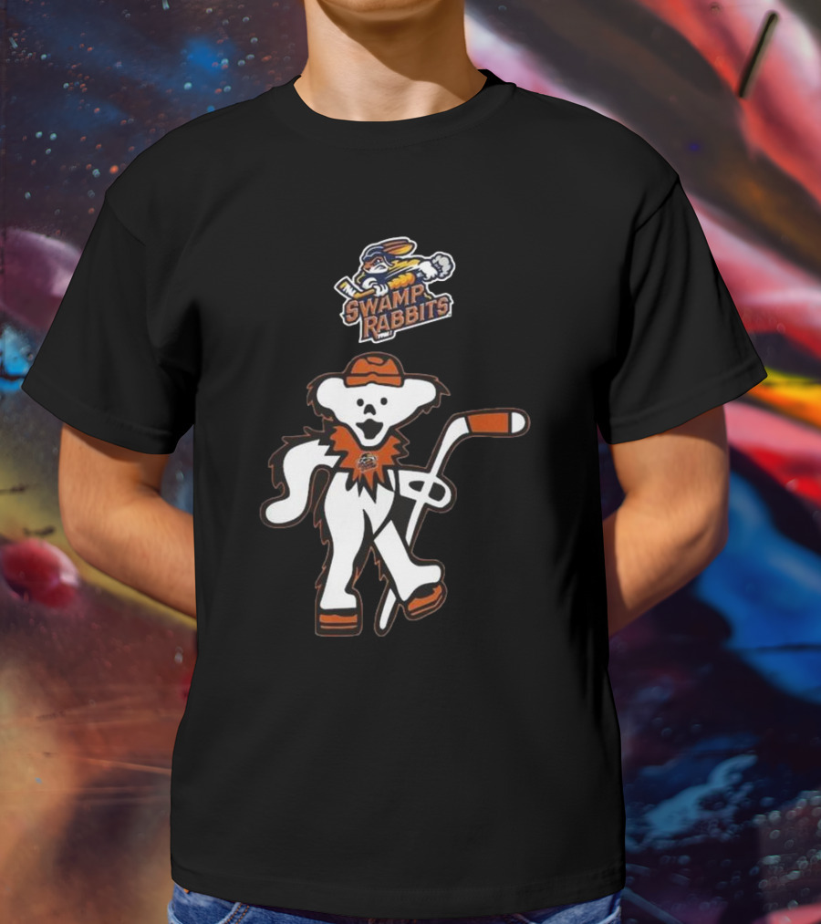 Swamp Rabbits Hockey Dancing Bear Logo Crossover Night For Fans T-Shirt
