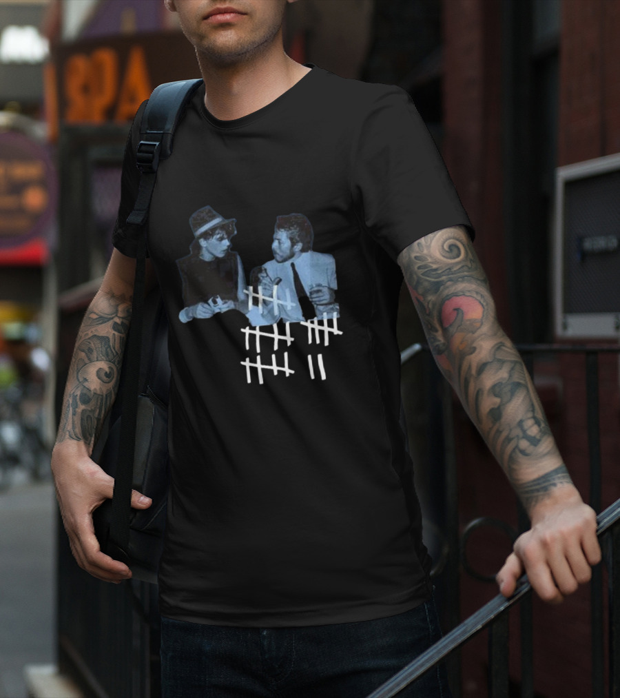 John Taylor X Robert Palmer Power Station Photo Counting Marks T-Shirt