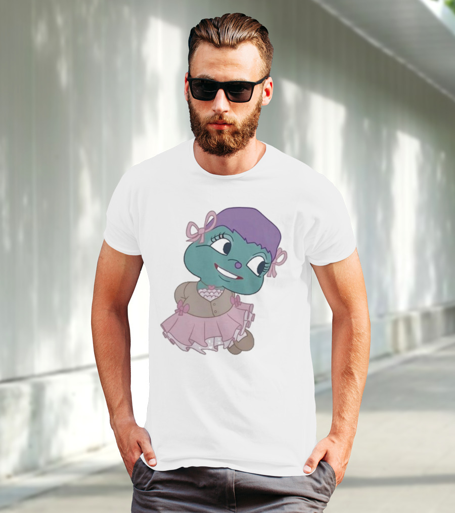 Samantha Yve Bb Coquette Cartoon Character With Purple Hair And Pink T-Shirt