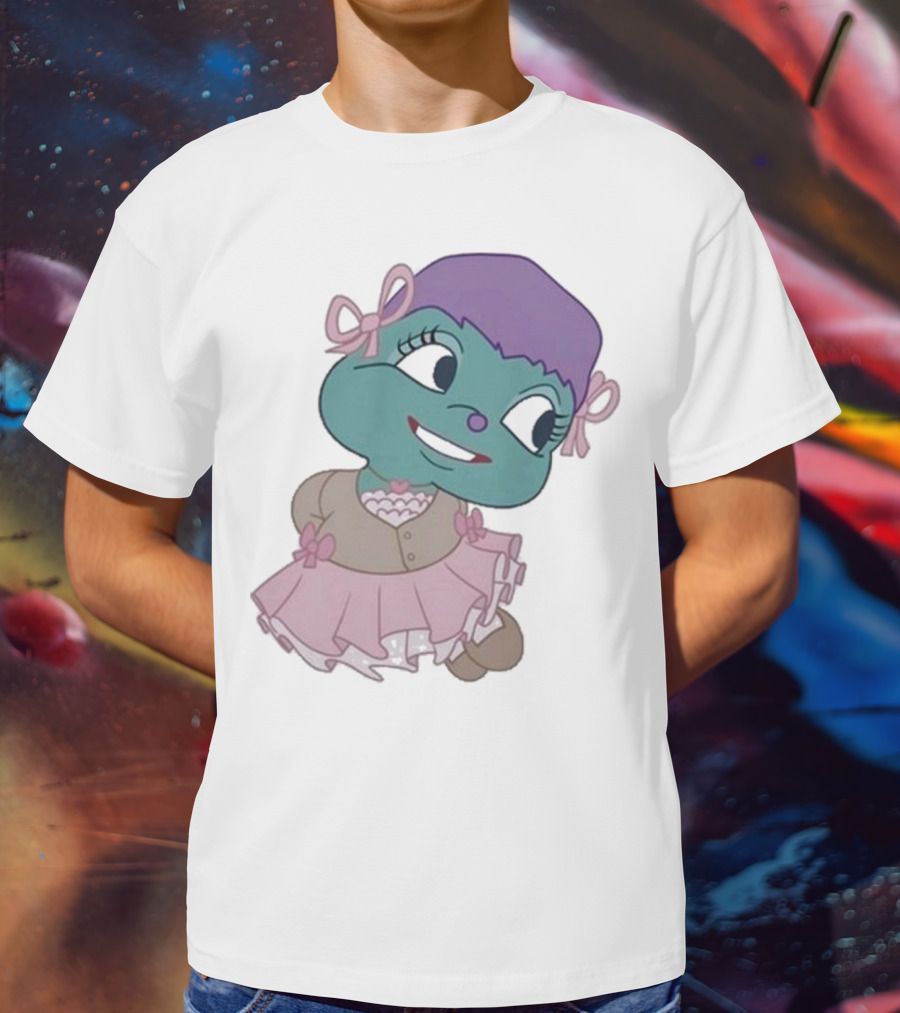 Samantha Yve Bb Coquette Cartoon Character With Purple Hair And Pink T-Shirt