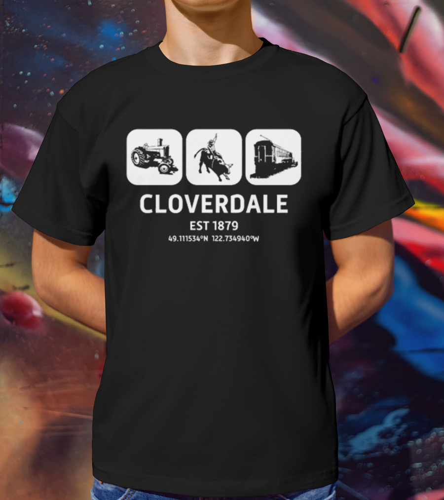 Cloverdale Est 1879 Tractor Rodeo Train Coordinates T-Shirt