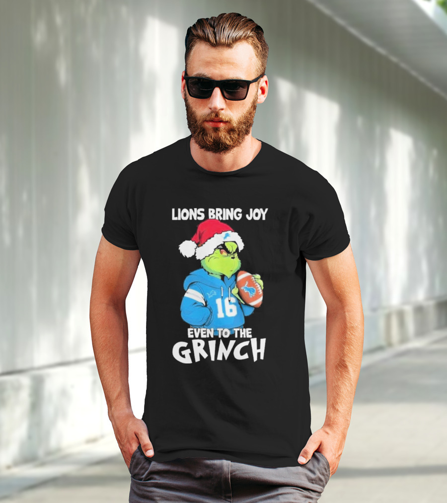 Lions Bring Joy Even To The Grinch Detroit Football 16 T-Shirt
