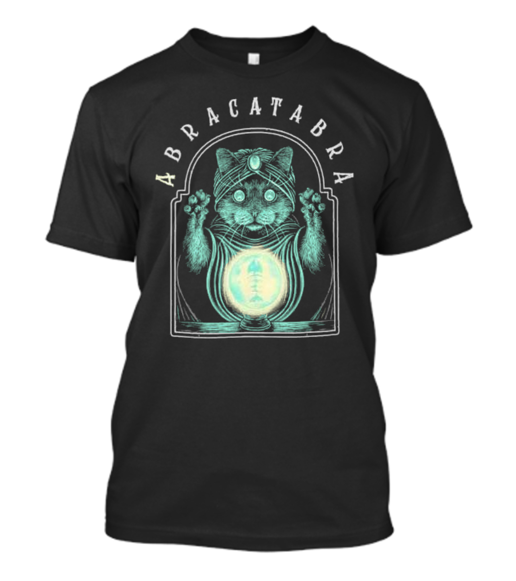 Abracatabra Mystical Cat Crystal Ball By Michelle Nolli T-Shirt