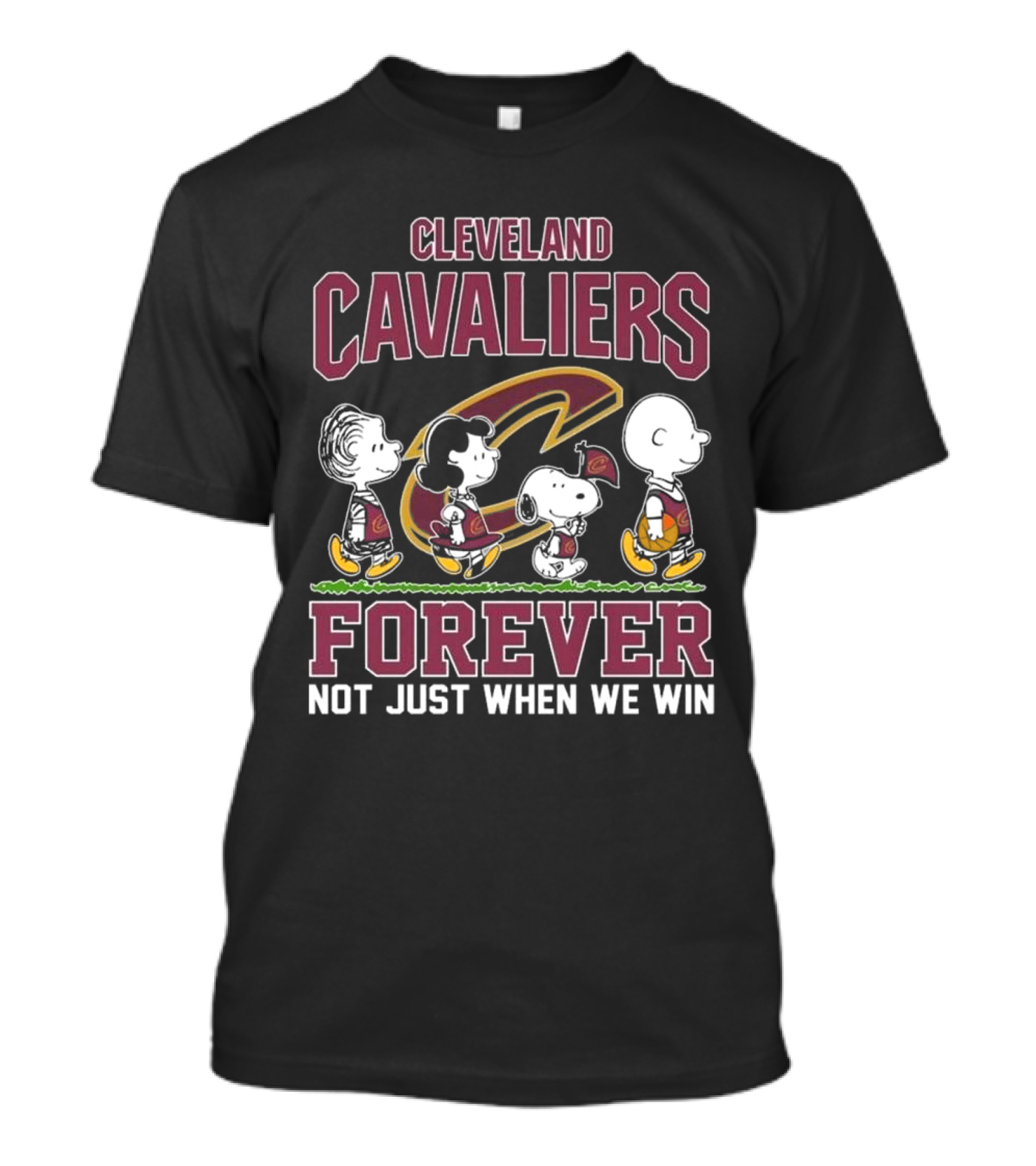 Cleveland Cavaliers Peanuts Characters Walking Forever Not Just When We Win T-Shirt