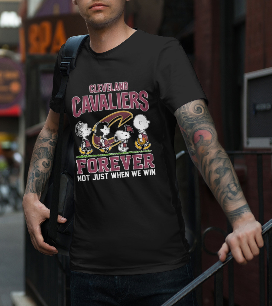 Cleveland Cavaliers Peanuts Characters Walking Forever Not Just When We Win T-Shirt
