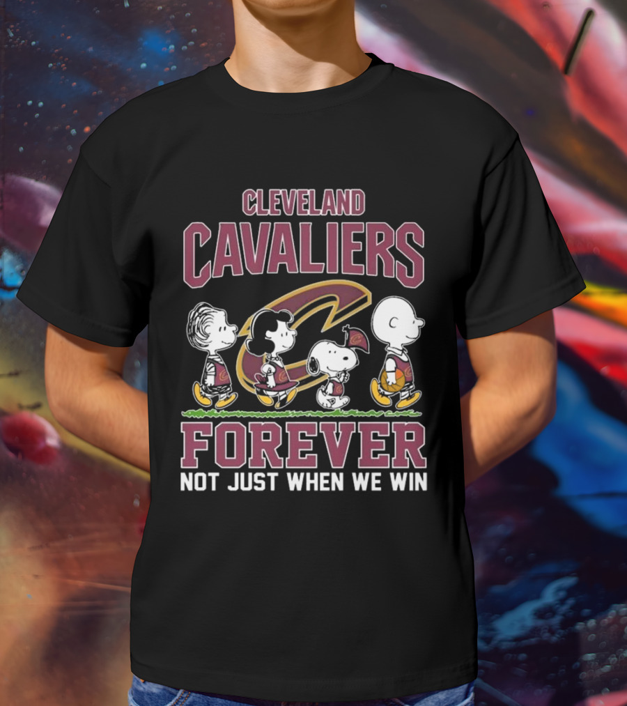 Cleveland Cavaliers Peanuts Characters Walking Forever Not Just When We Win T-Shirt