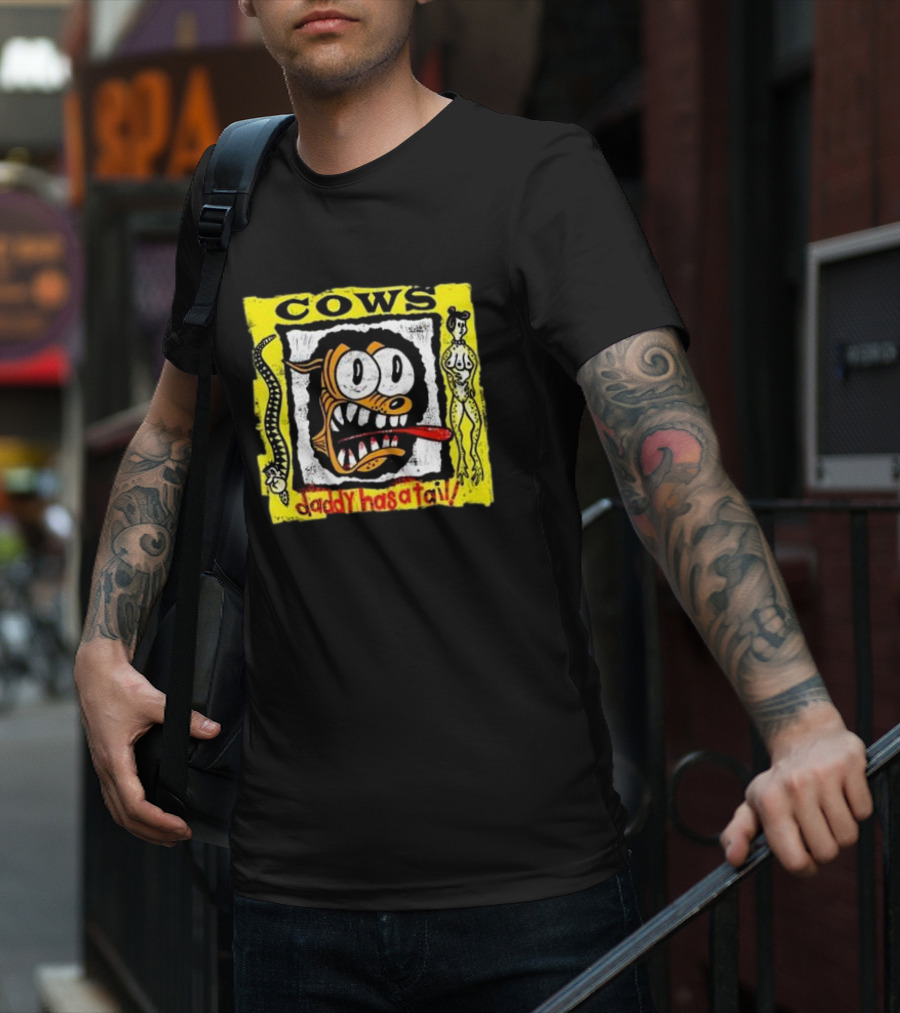 Cows Daddy Has A Tail Cartoon Face With Snake And Figure T-Shirt