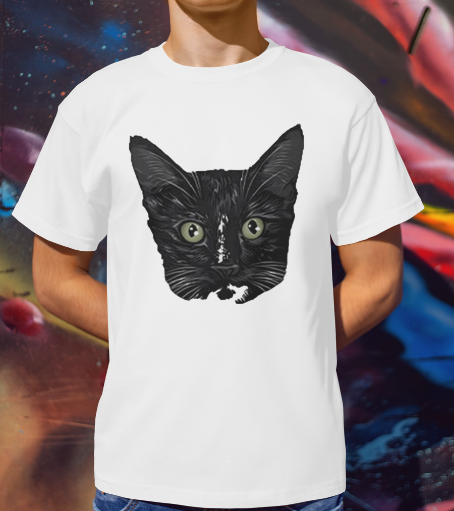 Michael Manigault Brave Green-Eyed Cat Face T-Shirt
