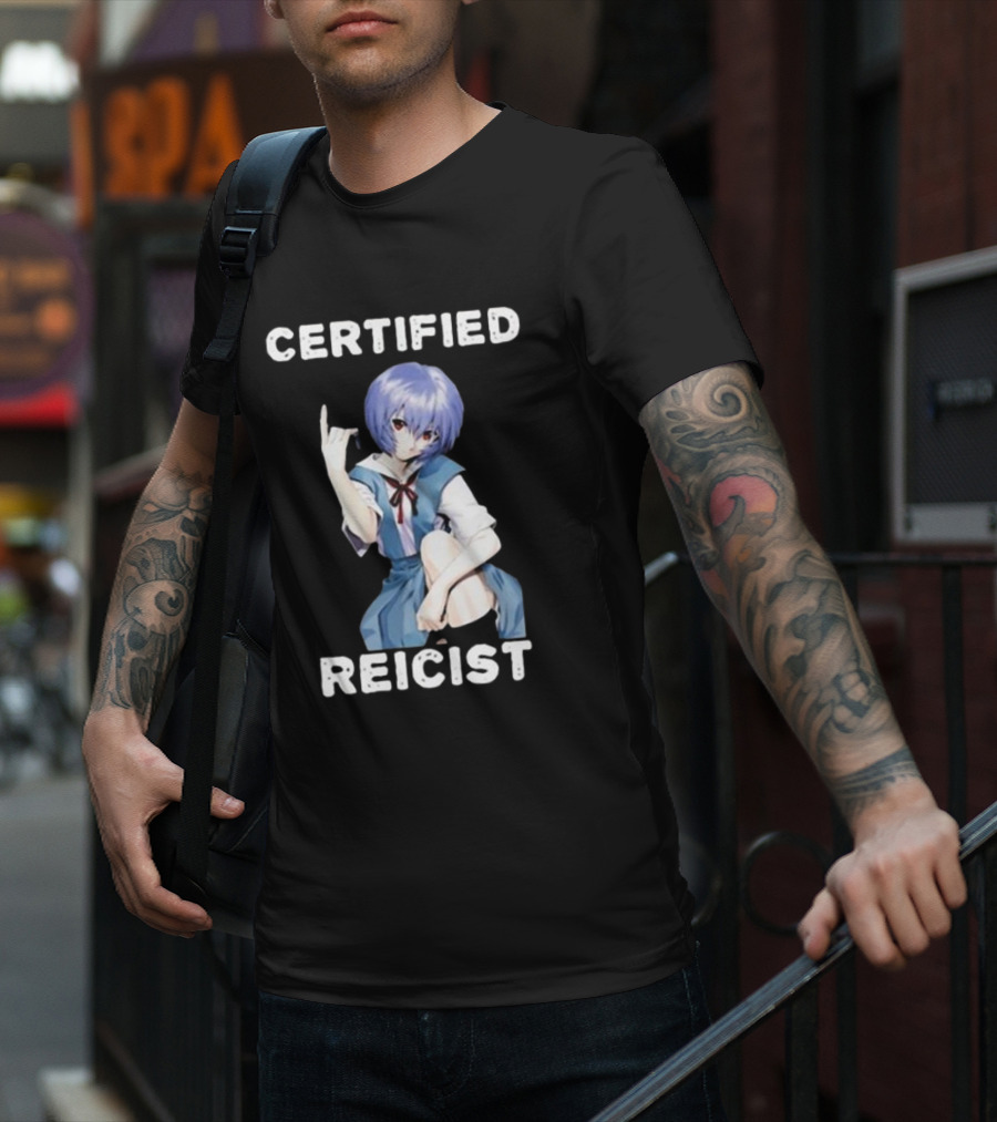 CERTIFIED REICIST REI AYANAMI EVA BLUE HAIR SCHOOL UNIFORM T-Shirt