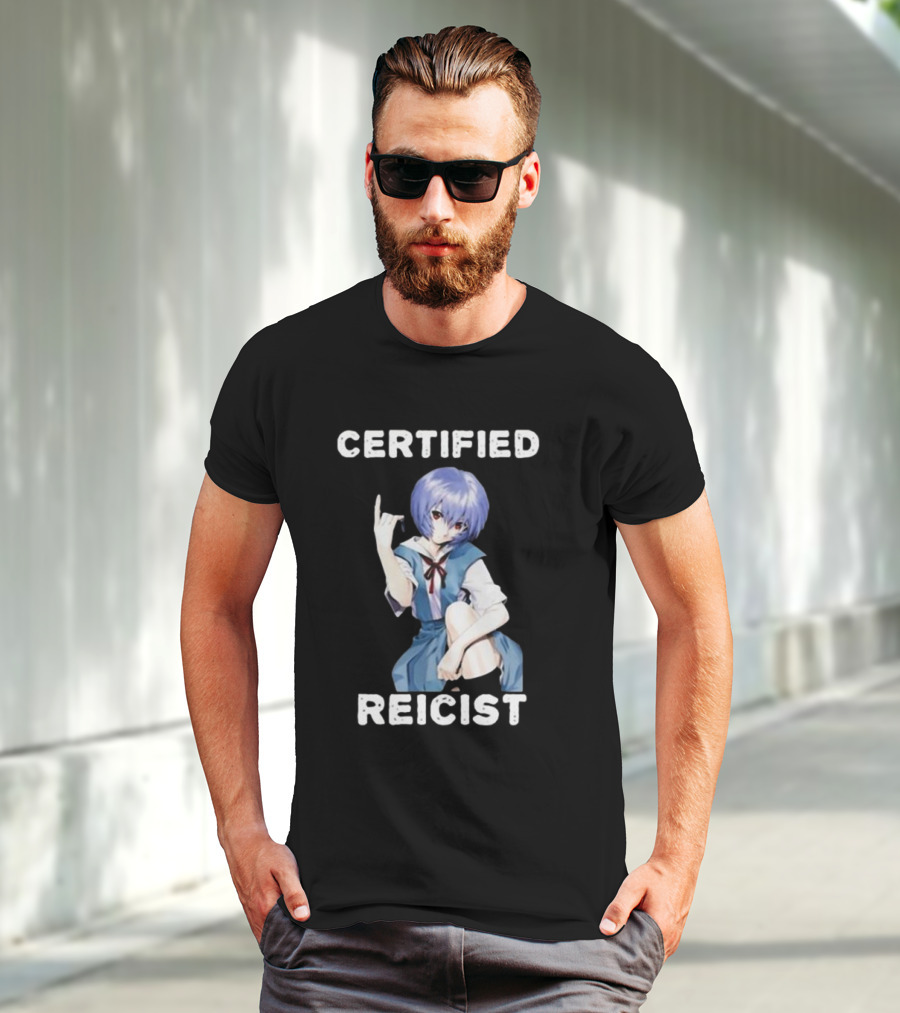 CERTIFIED REICIST REI AYANAMI EVA BLUE HAIR SCHOOL UNIFORM T-Shirt