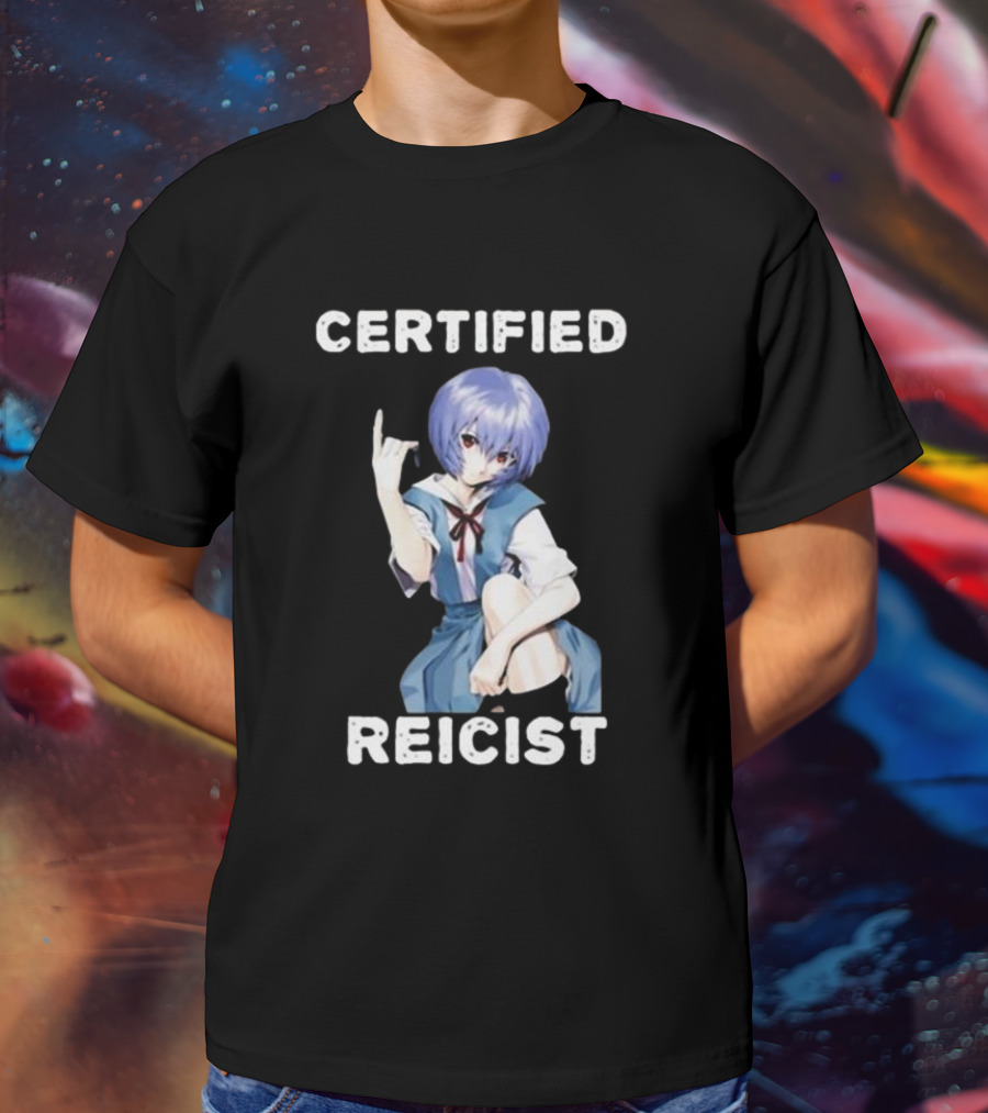 CERTIFIED REICIST REI AYANAMI EVA BLUE HAIR SCHOOL UNIFORM T-Shirt