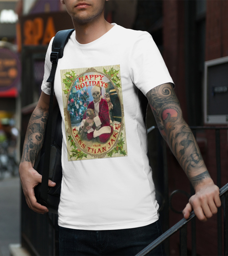 Happy Holidays From Less Than Jake Santa Skeleton Christmas Tree T-Shirt
