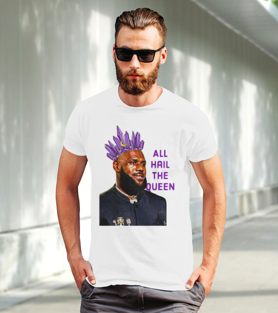 LeBron James All Hail The Queen Purple Crystal Crown T-Shirt