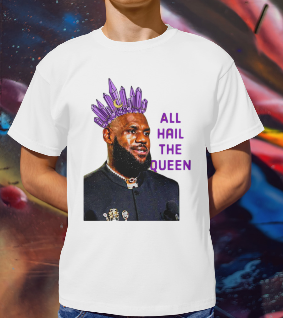 LeBron James All Hail The Queen Purple Crystal Crown T-Shirt