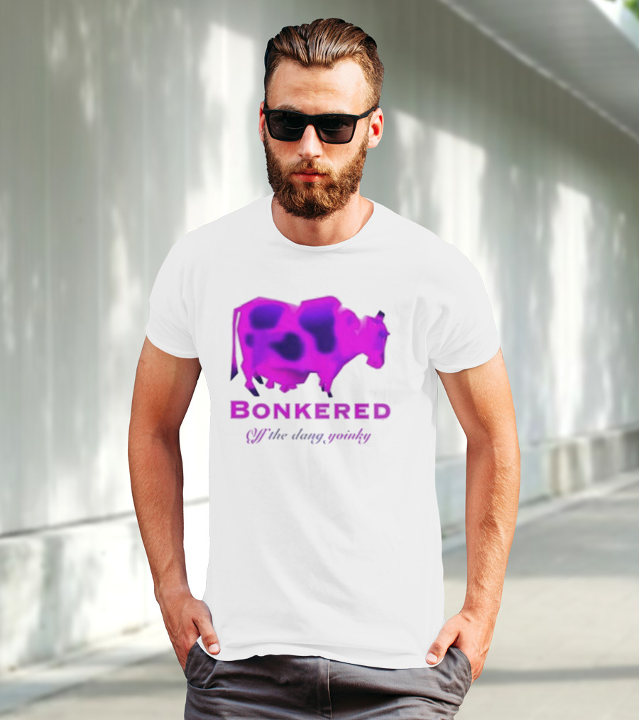 BONKERED Off The Dang Yoinky Purple Cow T-Shirt