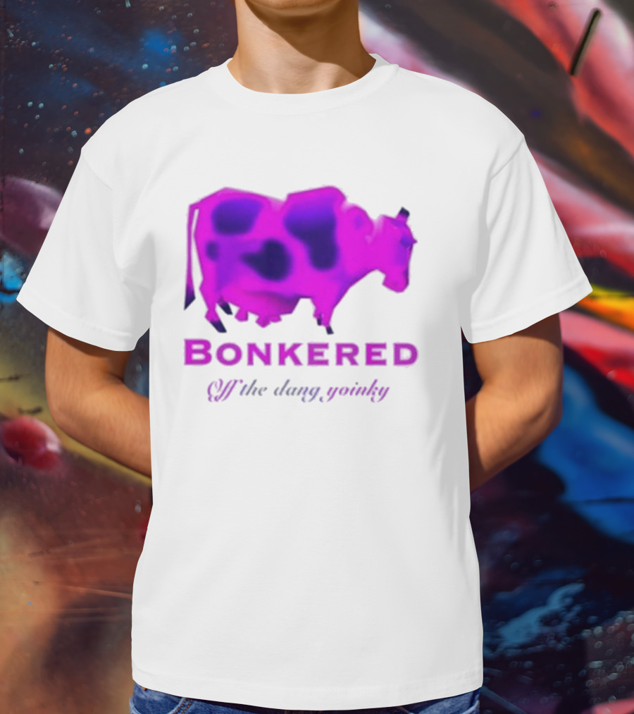 BONKERED Off The Dang Yoinky Purple Cow T-Shirt