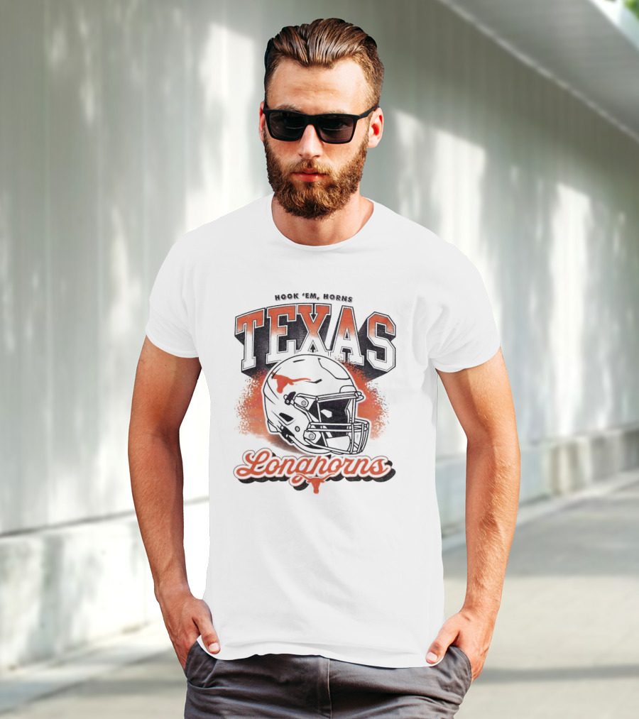 Hook Em Horns Texas Longhorns Football Helmet Texas Longhorns T-Shirt