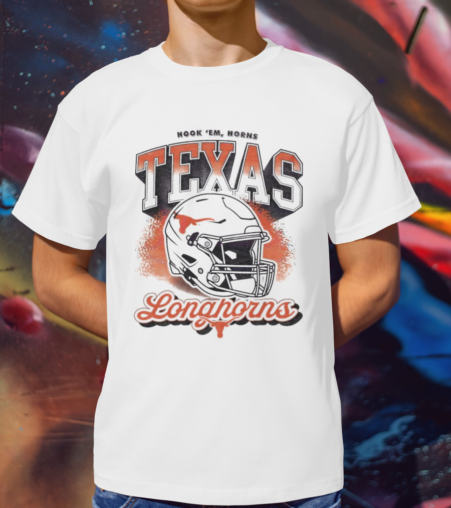Hook Em Horns Texas Longhorns Football Helmet Texas Longhorns T-Shirt