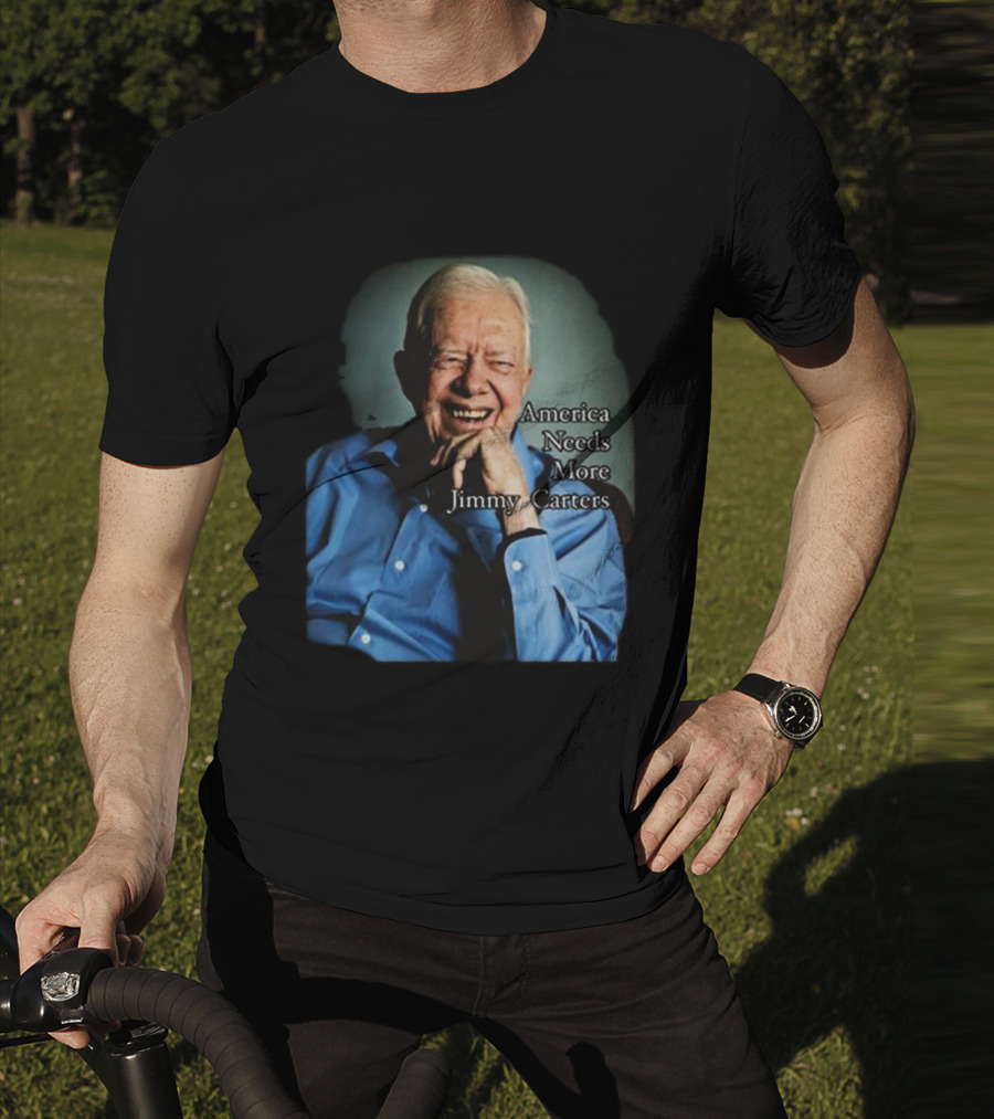 Norbert Leo Butz America Needs More Jimmy Carters Image With Smiling Elderly Man In Blue T-Shirt
