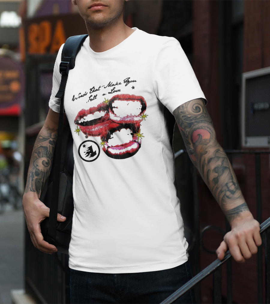 Lonely Hearts Club Words That Make You Fall In Love Lips Stars T-Shirt