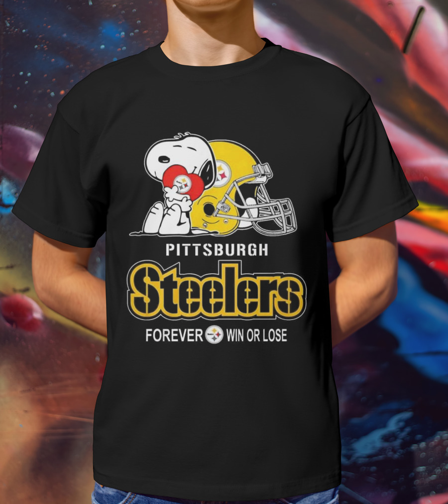 Snoopy Pittsburgh Steelers Forever Win Or Lose T-Shirt