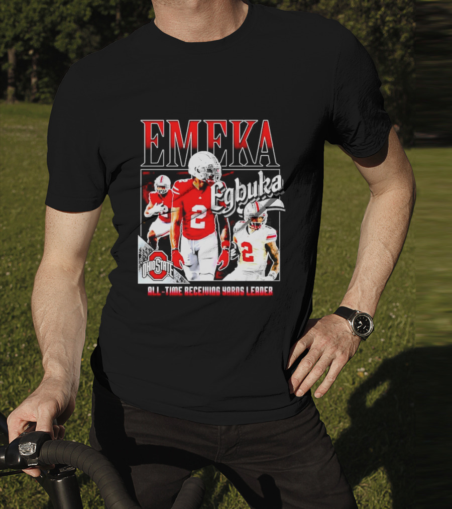 Ohio State Buckeyes Emeka Egbuka All-Time Receiving Yards Leader T-Shirt