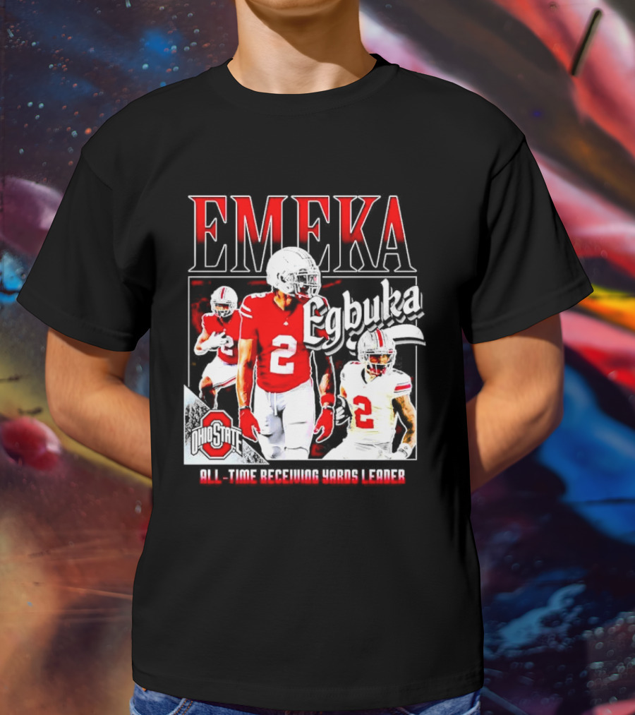 Ohio State Buckeyes Emeka Egbuka All-Time Receiving Yards Leader T-Shirt