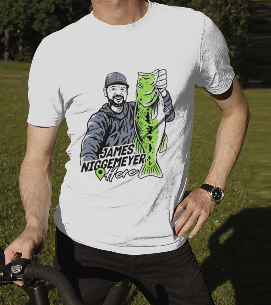 James Niggemeyer Here Holding Green Fish T-Shirt