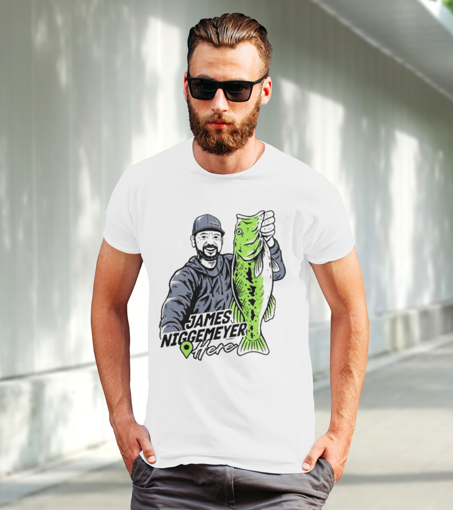 James Niggemeyer Here Holding Green Fish T-Shirt