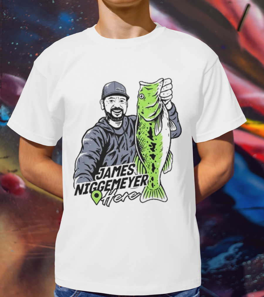 James Niggemeyer Here Holding Green Fish T-Shirt