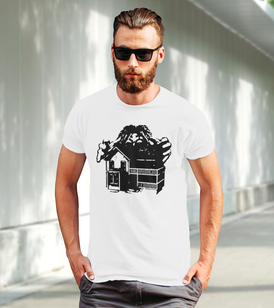 Round Neck Teenage Disaster 2025 Monster Over House T-Shirt