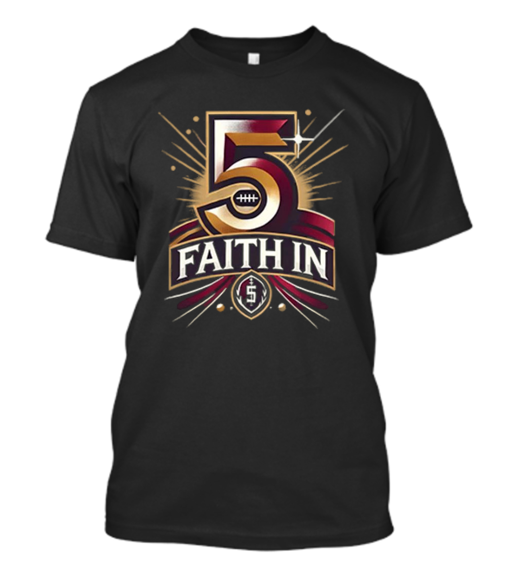 Faith In 5 Washington Commanders Jayden Daniels Football Star Power T-Shirt