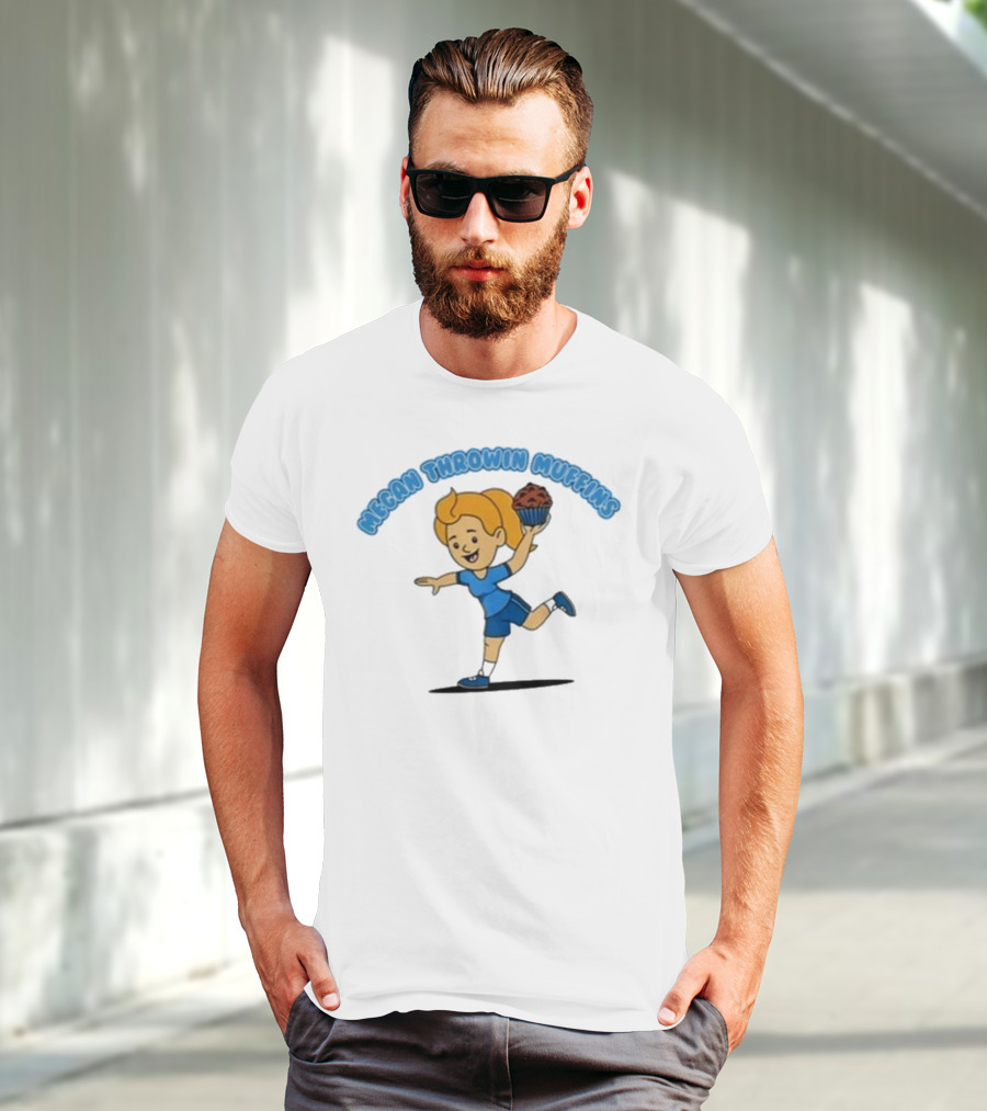 Dave Portnoy Megan Throwin Muffins Blue Outfit Muffin Toss T-Shirt